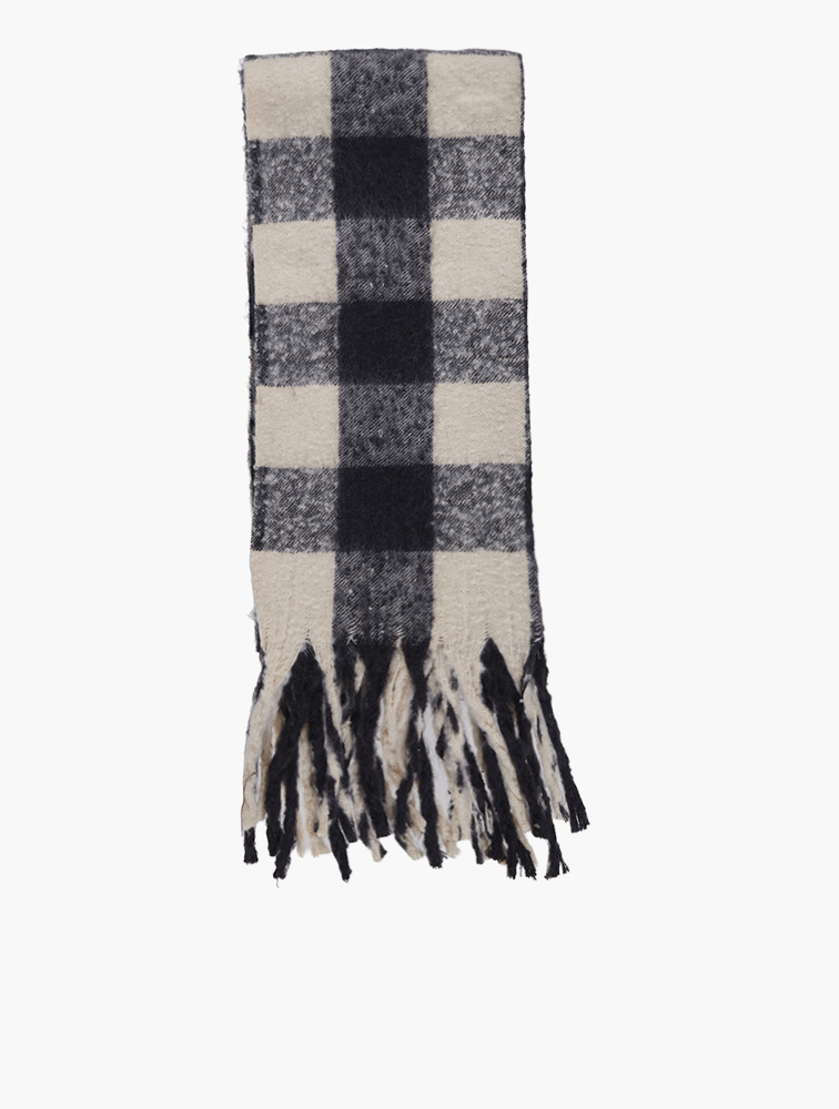 MyRunway | Shop Woolworths Black Chunky Check Tassel Fleece Scarf